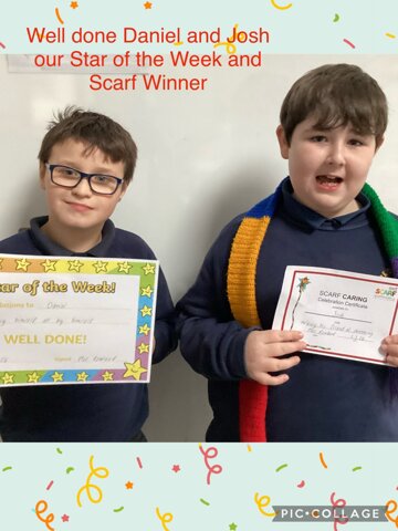 Image of 2R鈥檚 Star of the Week is Daniel and SCARF winner is Josh - Well done! 