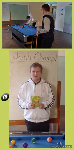 Image of Josh Wins Pool Competition In A Battle Of The Joshs.