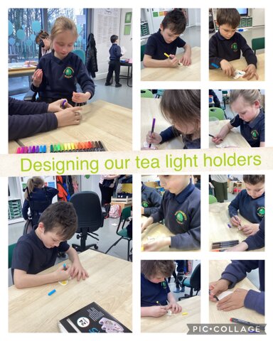 Image of Decorating our tea light holders