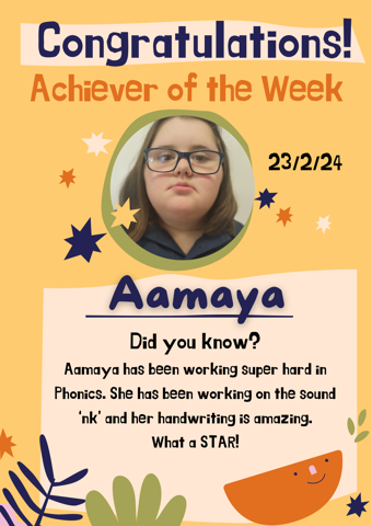 Image of Achiever of the Week! 